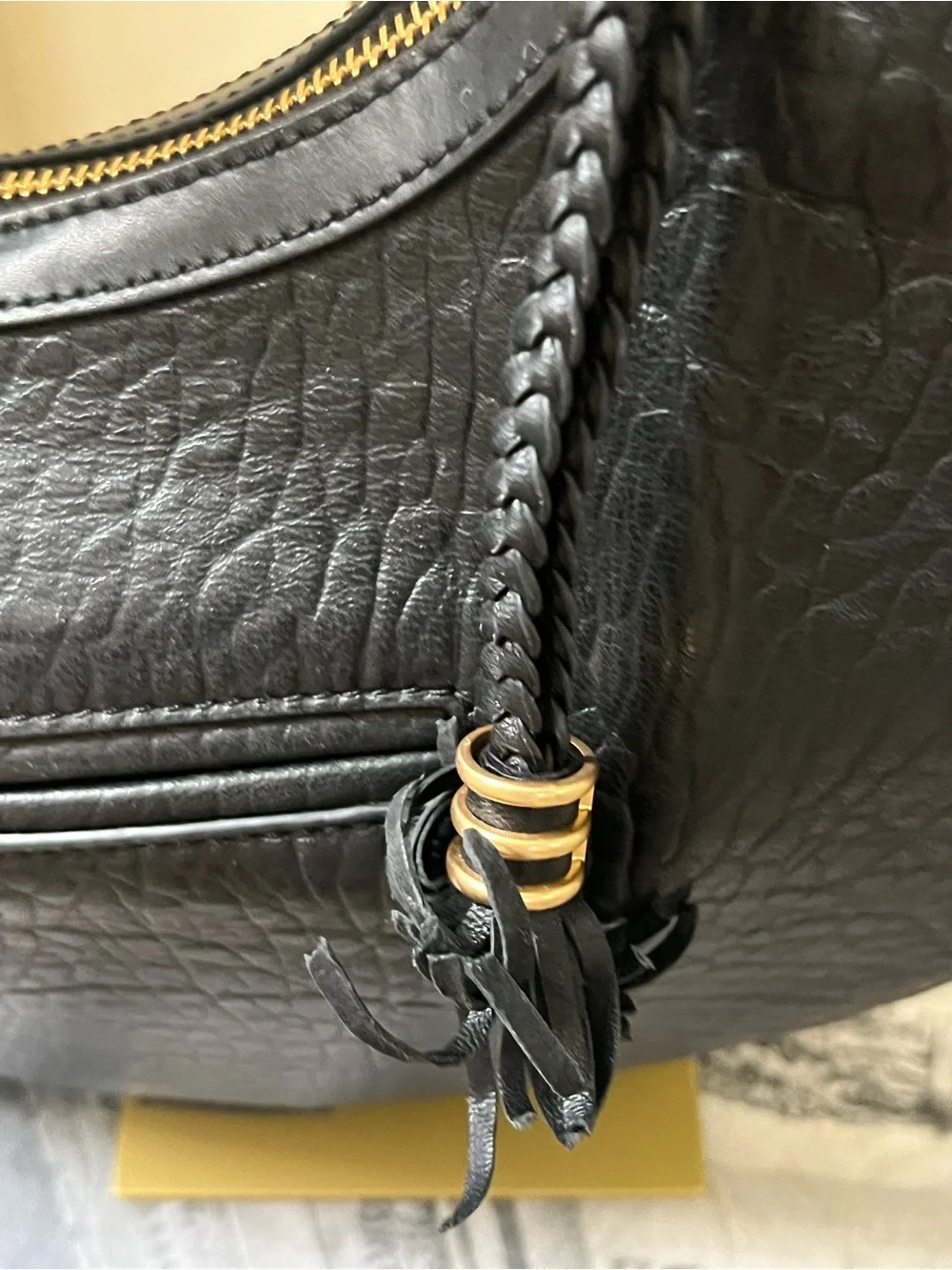 Classic Black Leather Hobo Shoulder Bag - Sleek Everyday Beautiful bag!!!